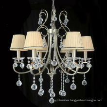 Classic Zhongshan Crystal Chandelier Light With Fabric Lampshade